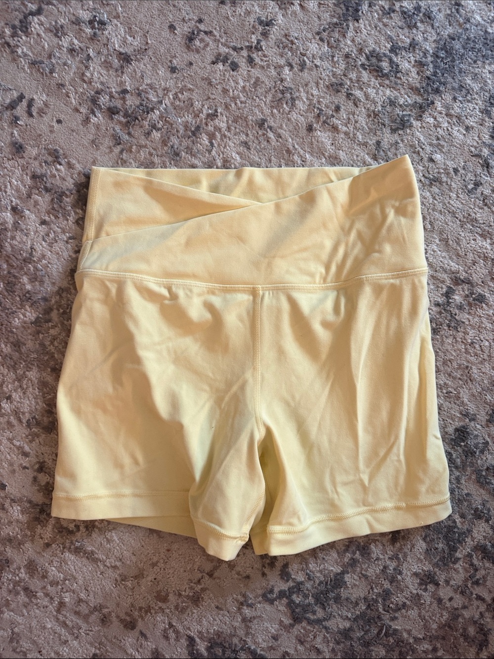 High-Waist Yellow Women’s Active Shorts